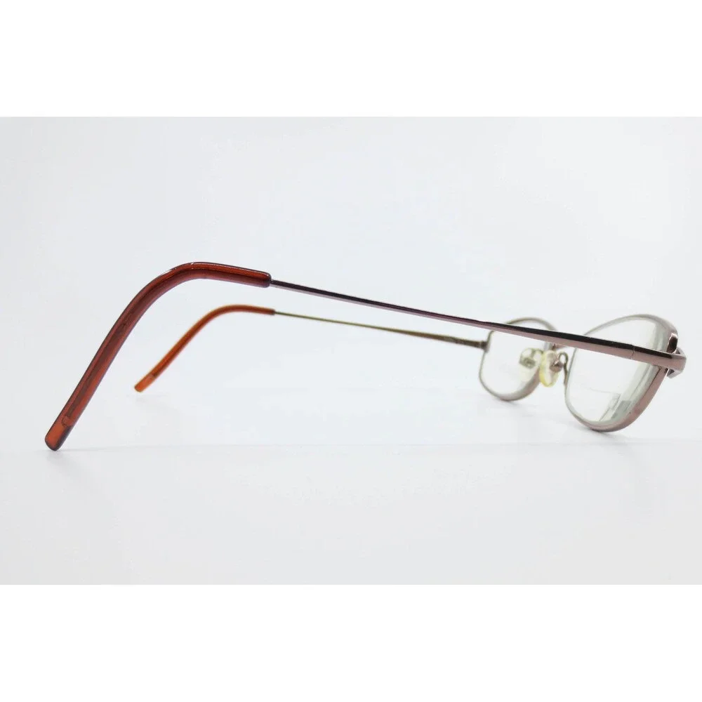 WM9010 BR Bronze Oval Metal Eyeglass Frames 53-18-135 Brown Tortoise Tips